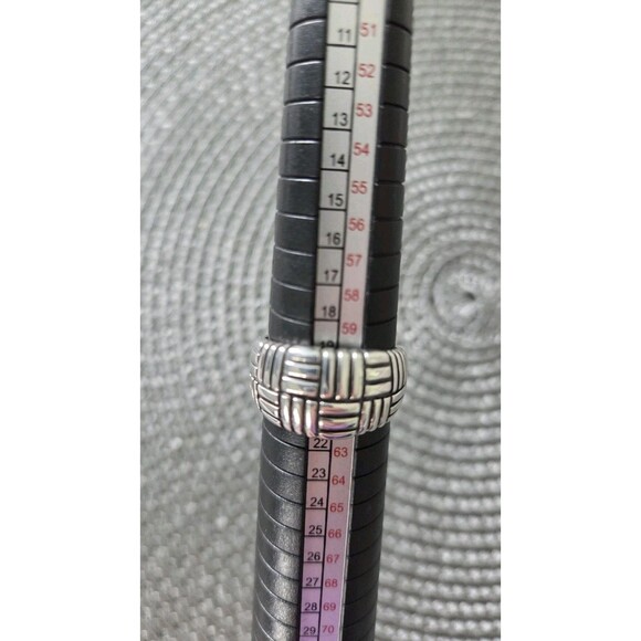 STERLING SILVER 925 WIDE GEOMETRIC OXIDIZED BLACK ROUNDED RING BAND SIZE 9.5-10 - Picture 5 of 8